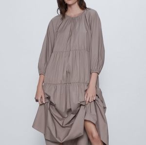 ZARA Poplin Midi Dress